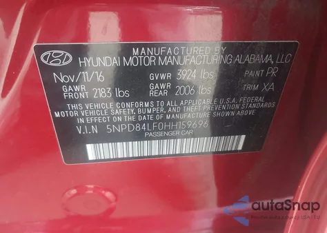 2017 Hyundai Elantra Value Edition from USA, damaged, VIN 5NPD84LF0HH159696